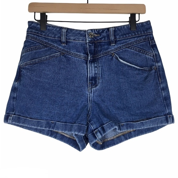 PACSUN Mom Short High Rise Waist Jean Denim Double Yoke Western Flair Size 28 - Picture 11 of 11